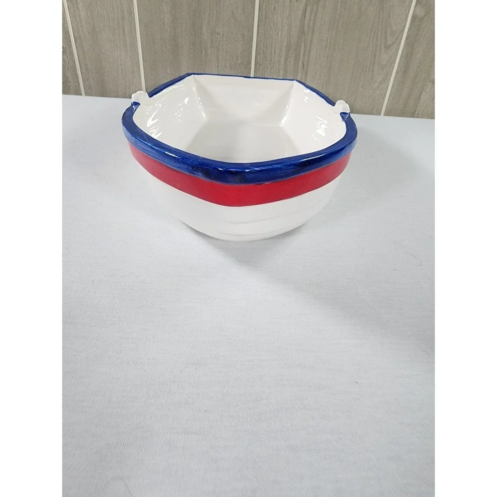 Vintage 1995 Boston Warehouse Chip & Dip Set Nautical Boat Coastal Beach Party
